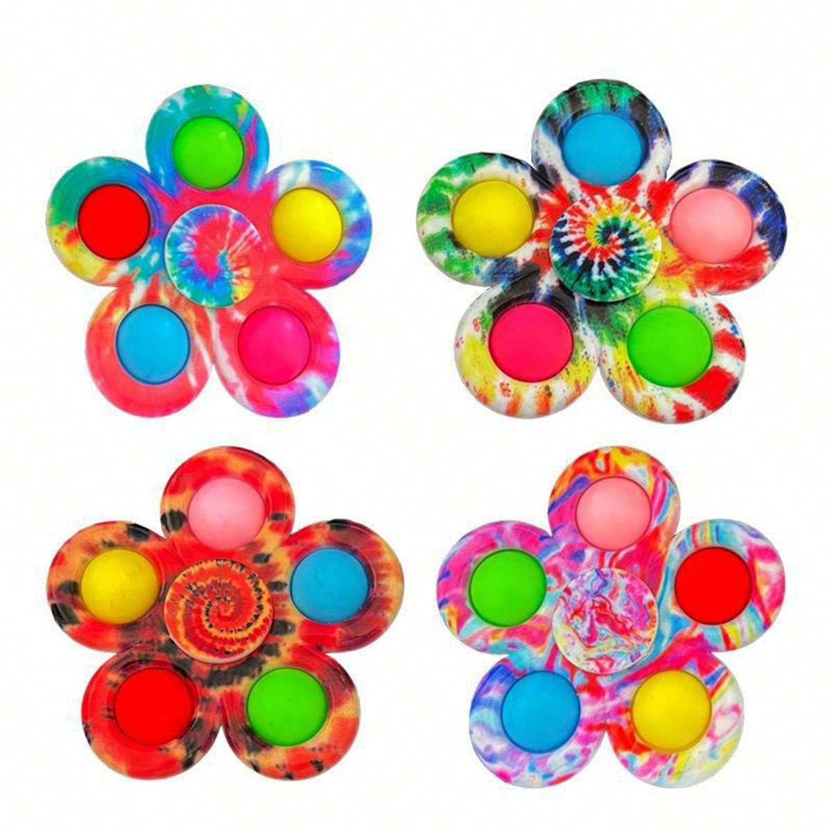 2pcs Random Color Tie Dye Pop Finger Toys Push Bubble Hand Spinner For Anxiety Stress Relief Sensory Christmas Gifts,Clicking Fidget Toy,Pop Out Toy,Fidget Stick Multicolor
