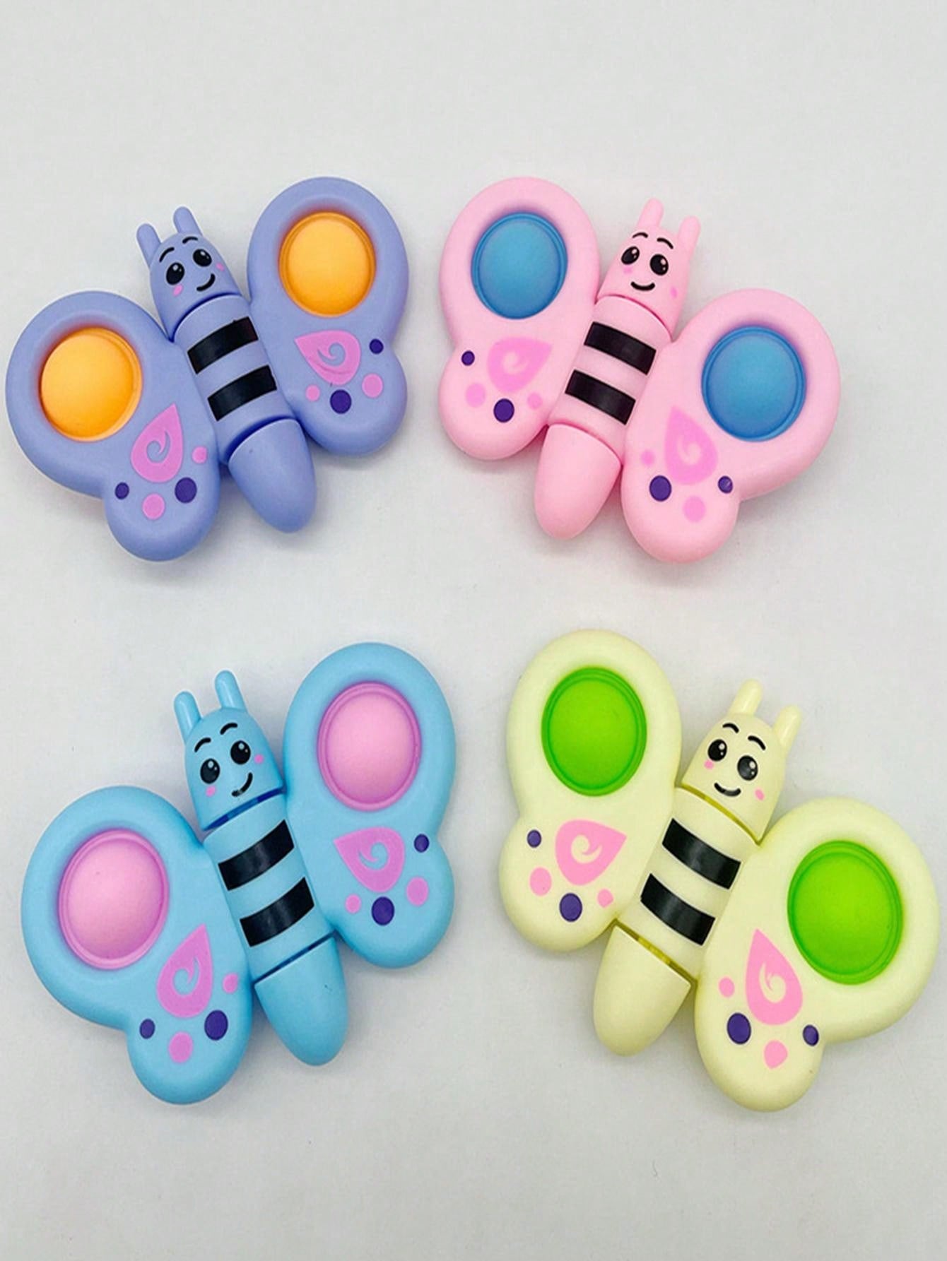 4pcs Butterfly, Spinner, Bubble & Infinity Cube Fidget Toys, Fun Stress Relief Toys Multicolor