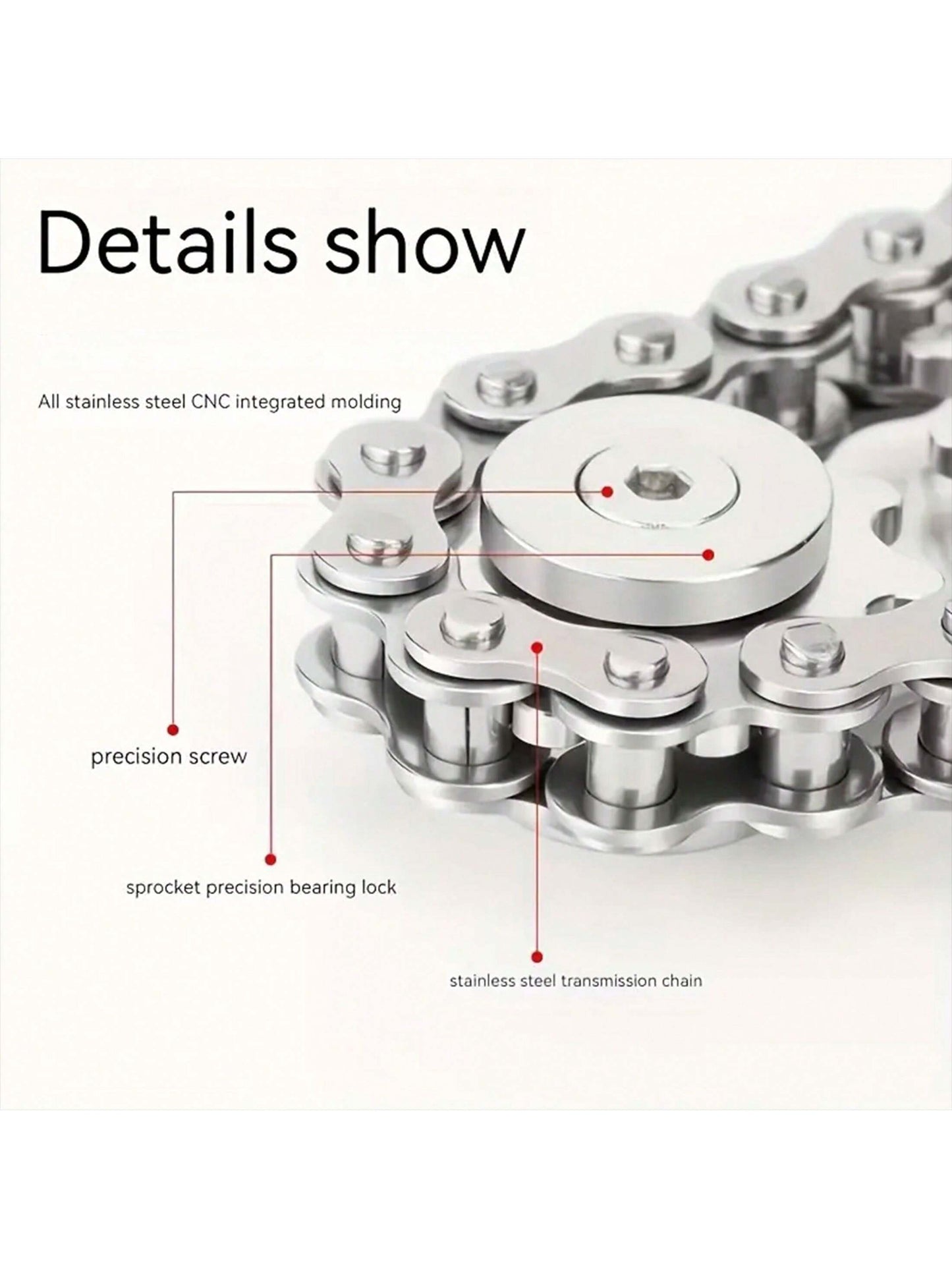 1pc Stainless Steel Chain Finger Spinner /Zodiac Finger Spinner/Alloy Fidget Toy/Office Stress Relief Toy/Can Be Used As Holiday Gift Multicolor