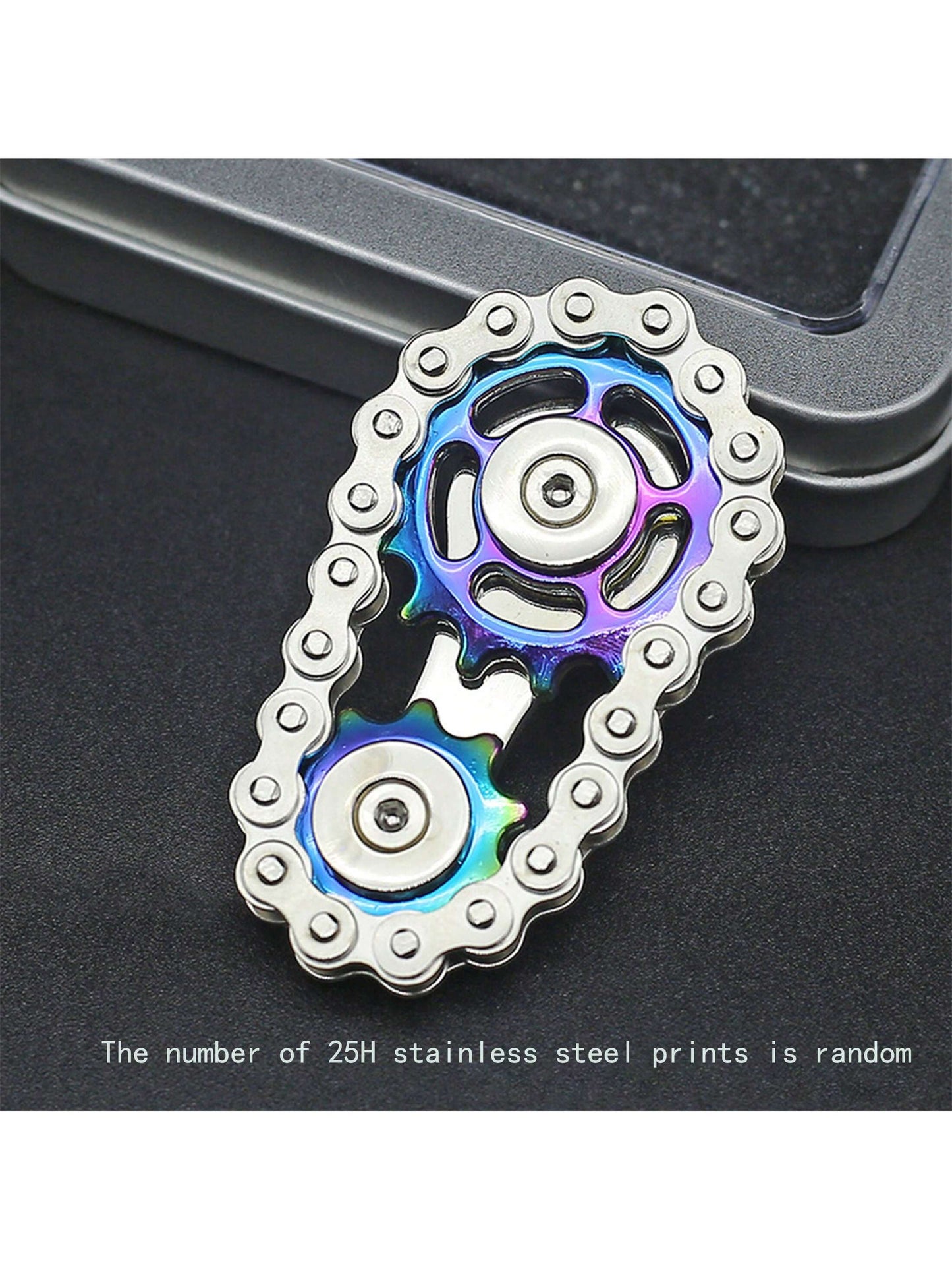 1pc Stainless Steel Chain Finger Spinner /Zodiac Finger Spinner/Alloy Fidget Toy/Office Stress Relief Toy/Can Be Used As Holiday Gift Multicolor