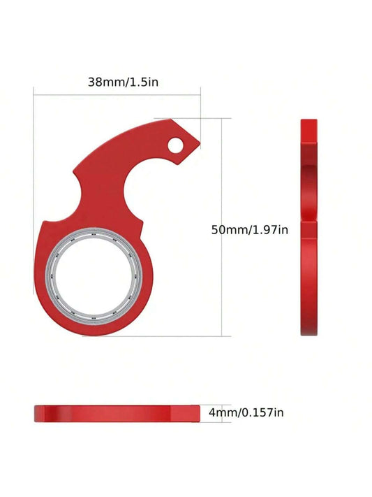 1pc Keychain Spinner Toy, Portable Keyring Spinner Toy, Finger Keychain Spinner, Novelty Keychains For Finger Exercise Black