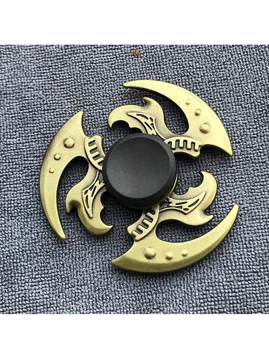 Aronclub Metallic Stress Relief Spinner Toy With Finger Tip Function, Alloy Hand Spinner, Present Yellow
