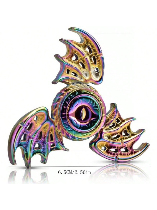 1Pc Dragon Wings Eye Tri Fidget Toy Metal Hand Spinner Low Noise High Speed Focus Toy With Steel Self-Lubricating Bearing Multicolor