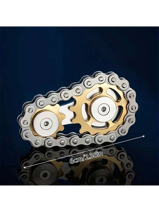 1pc Stainless Steel Chain Finger Spinner /Zodiac Finger Spinner/Alloy Fidget Toy/Office Stress Relief Toy/Can Be Used As Holiday Gift Multicolor
