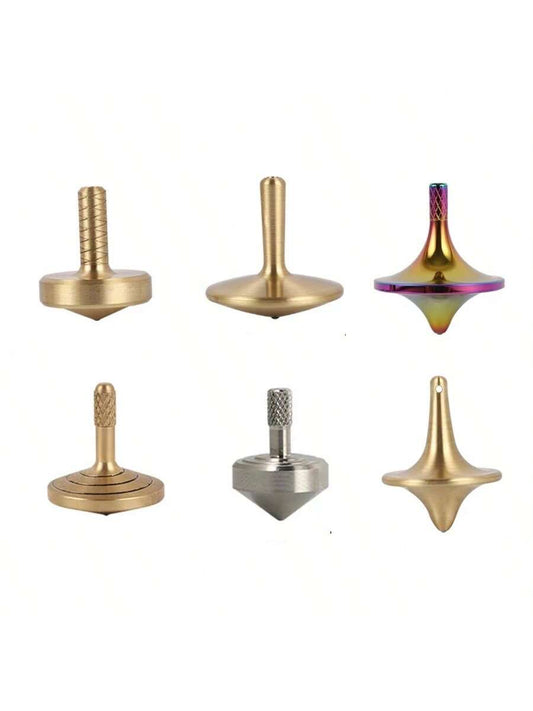 Gyroscope  Space Metal Brass Spinning Top Fidget Toys Gyro Creative Desktop Small Mini Hand Spinner White